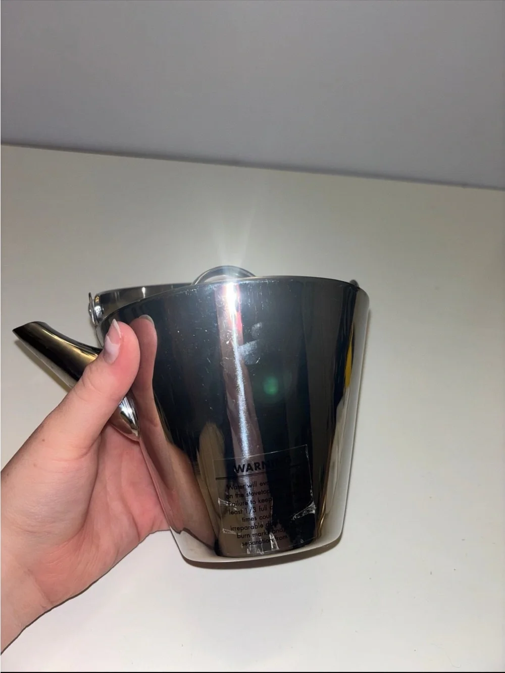 Stainless Steel Teapot with Handle - Silver